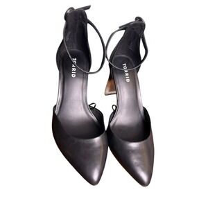 Torrid Black Ankle Strap Pointed Toe Lucite Ombre Heel Pumps 9WW Wide Width Plus
